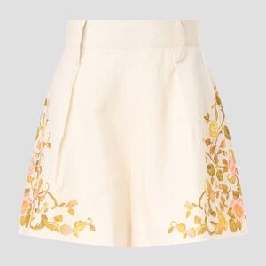 High Waist Cream Floral Shorts